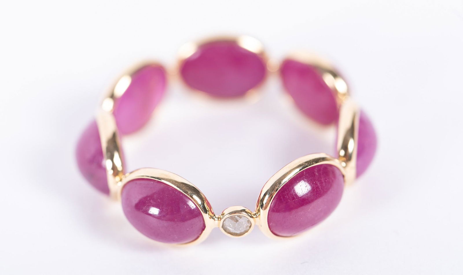 18K Gold Natural Rubies Band Ring (1 of 2)