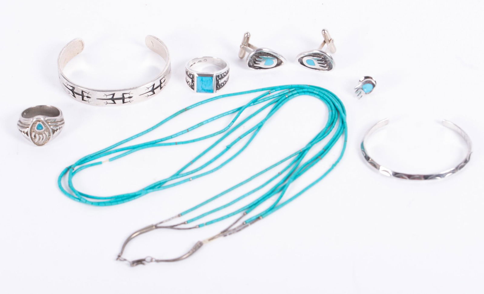 Collection of Vintage Silver and Turquoise Jewelry (1 of 2)