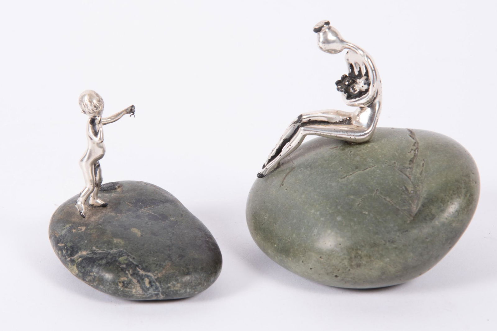Barney Bright, Two Diminutive Sterling Sculptures (1 of 3)