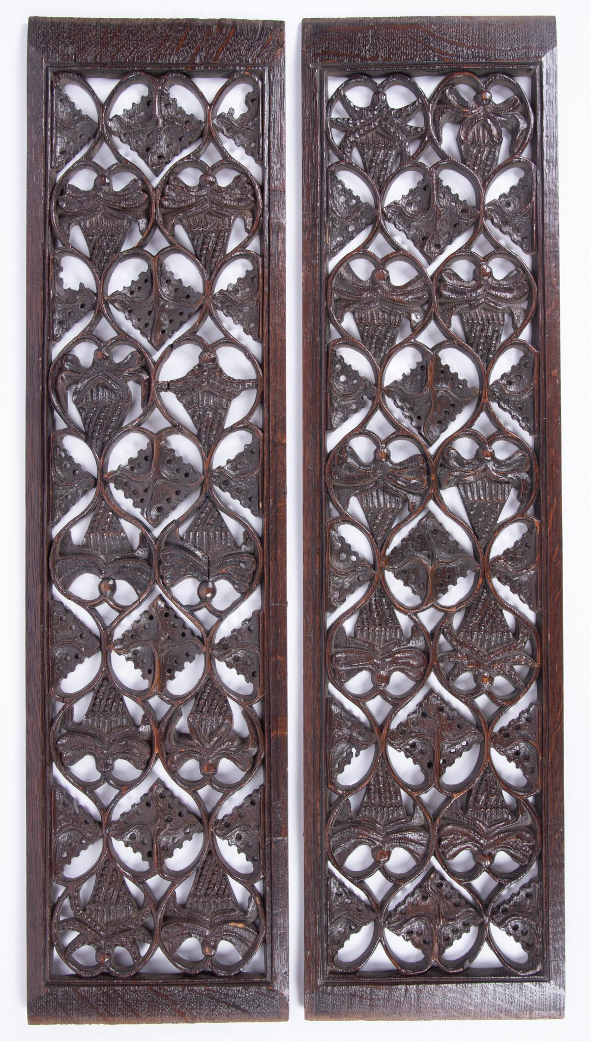 Companion Pair of Wooden Gothic-style Tracery Panels (1 of 3)