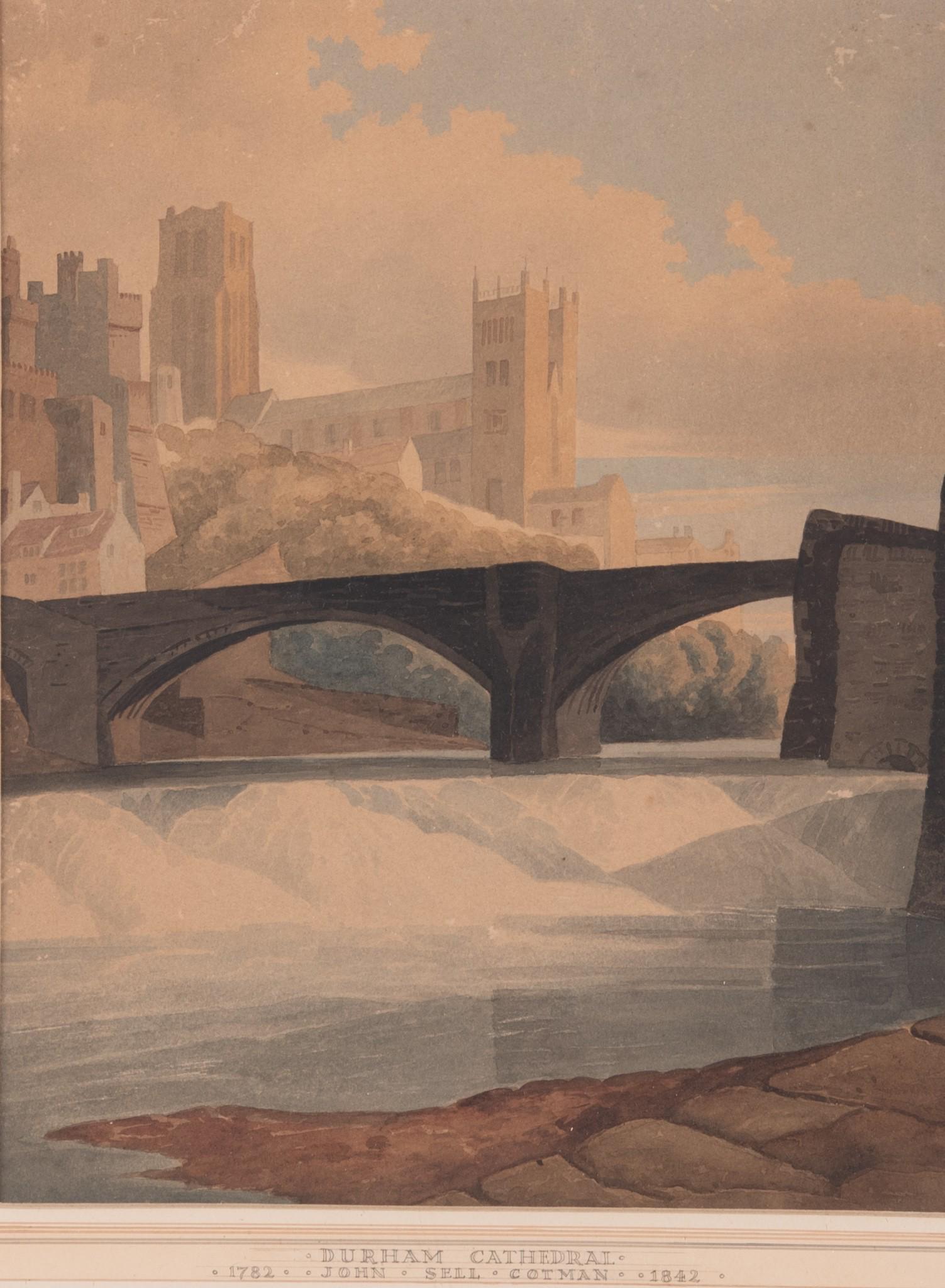 John Sell Cotman, United Kingdom (1782 - 1842), Durham Cathedral, hand-colored etching (1 of 3)