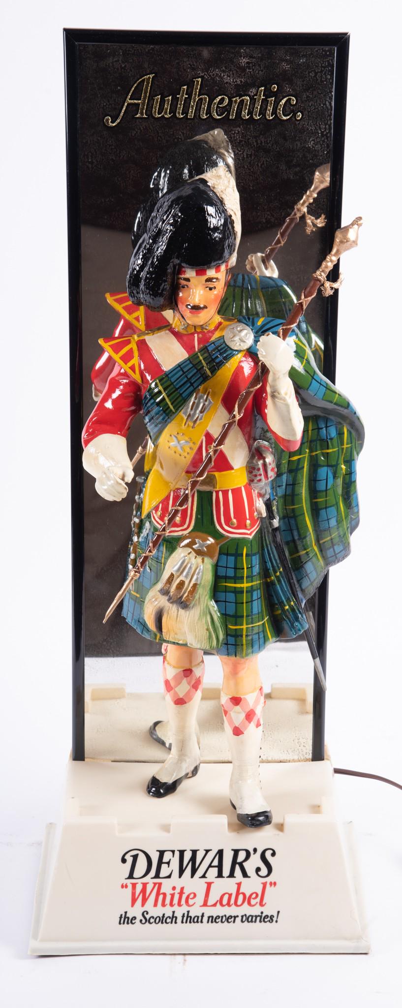 Dewar's White Label Scottish Advertising Display with Mirror and Light-Up Base (1 of 3)