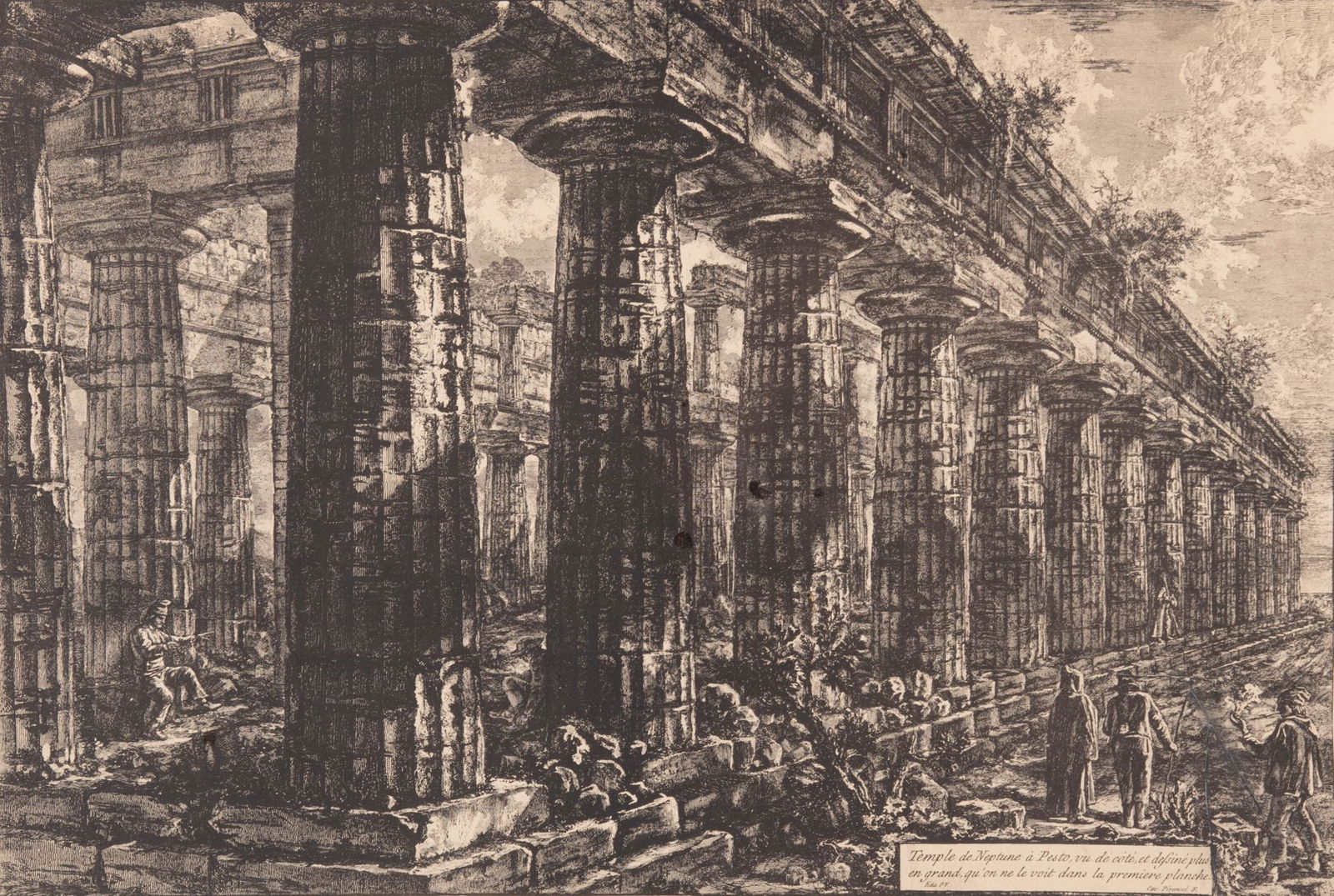 Antique Copper Engraving of Paestum by Francesco Piranesi (1 of 4)
