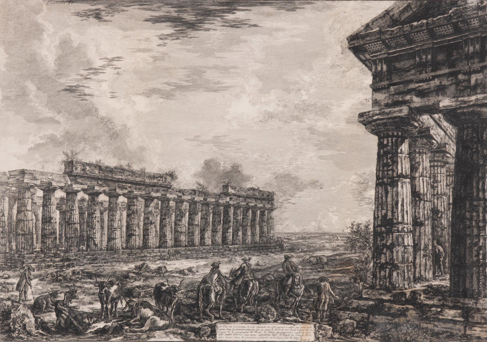 Antique Copper Engraving of Paestum by Francesco Piranesi (1 of 4)