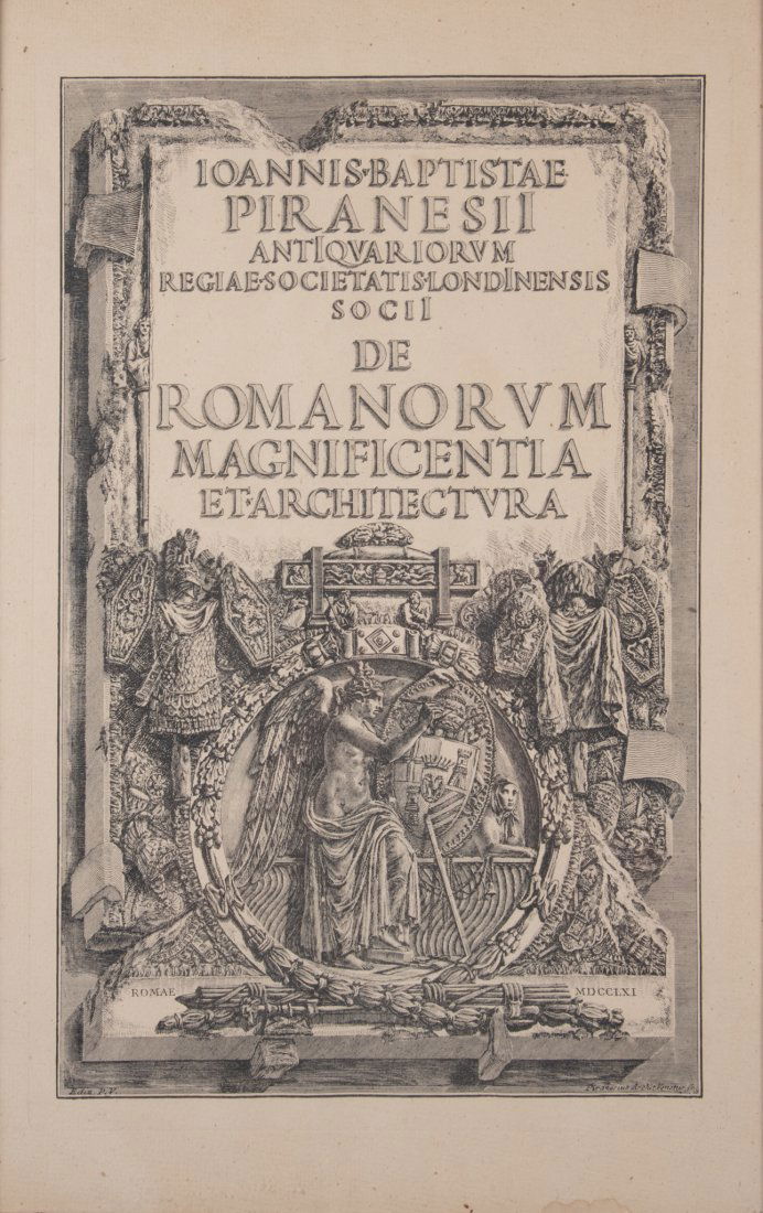 Early 20th Century Printing: PIRANESI ANTIQUARIORUM de ROMANORUM MAGNIFICENTIA ET ARCHITE (1 of 5)