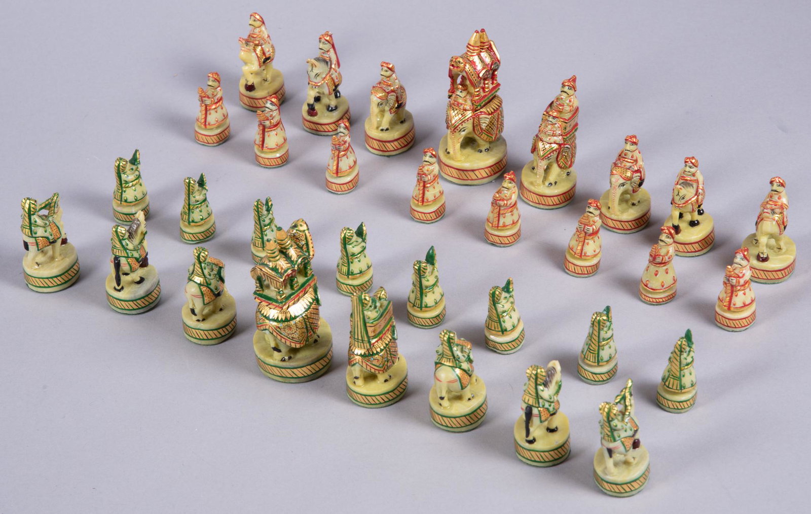Raj Style Green Stone Chess Set, Possibly Malachite (1 of 4)