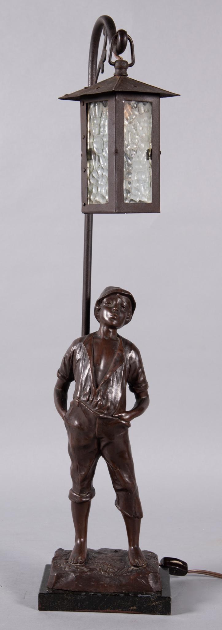 A French Patinated Bronze Figural Lamp (1 of 4)