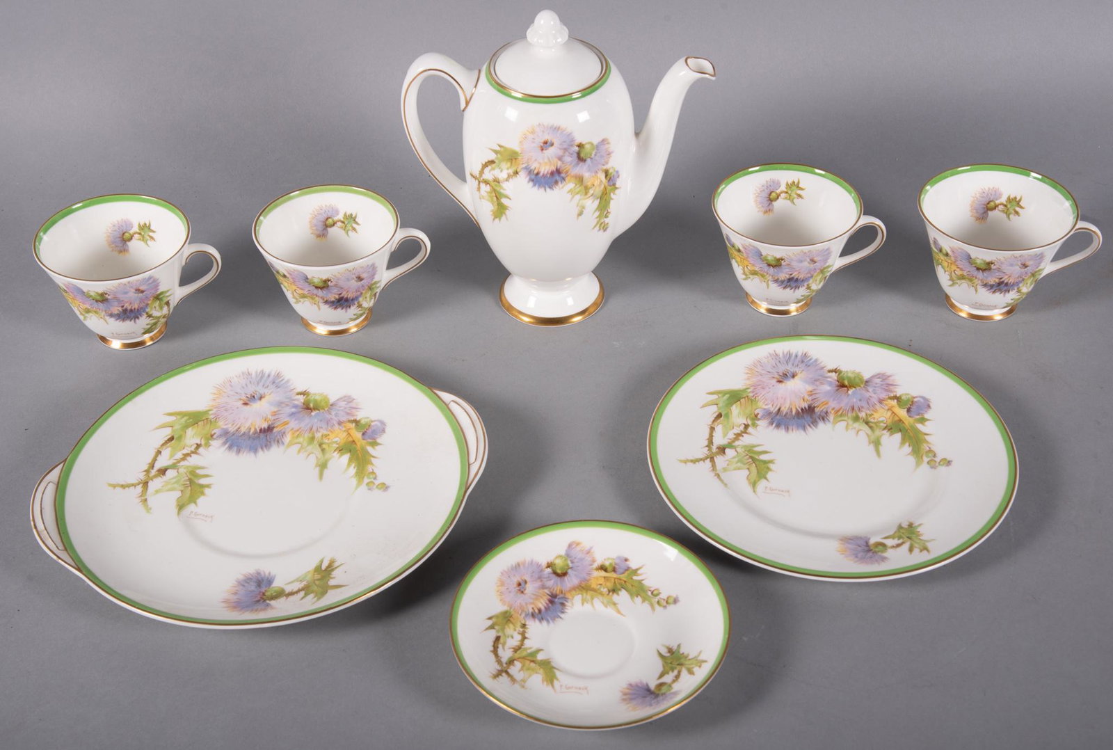 Royal Doulton 'Glamis Thistle' Pattern Tea Service (1 of 5)