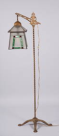 Arts & Crafts Floor Lamp with Stained Glass Shade (1 of 3)