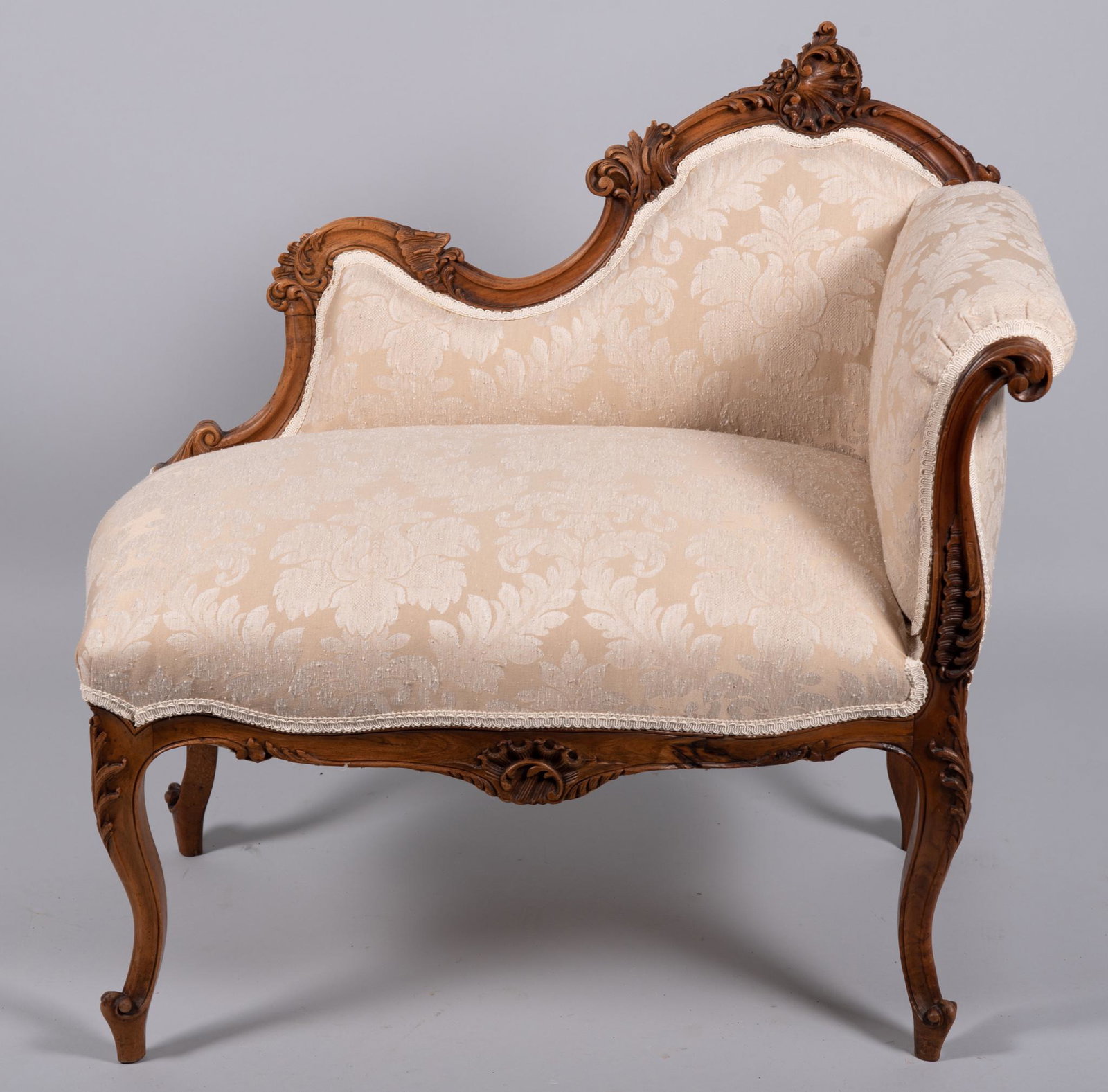 French Louis XV Style Petite Chaise Lounge (1 of 3)