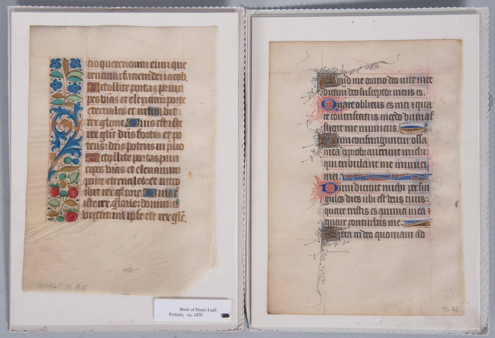 Two 15th C. Illuminated Manuscript Leaves From Books Of Hours Auction