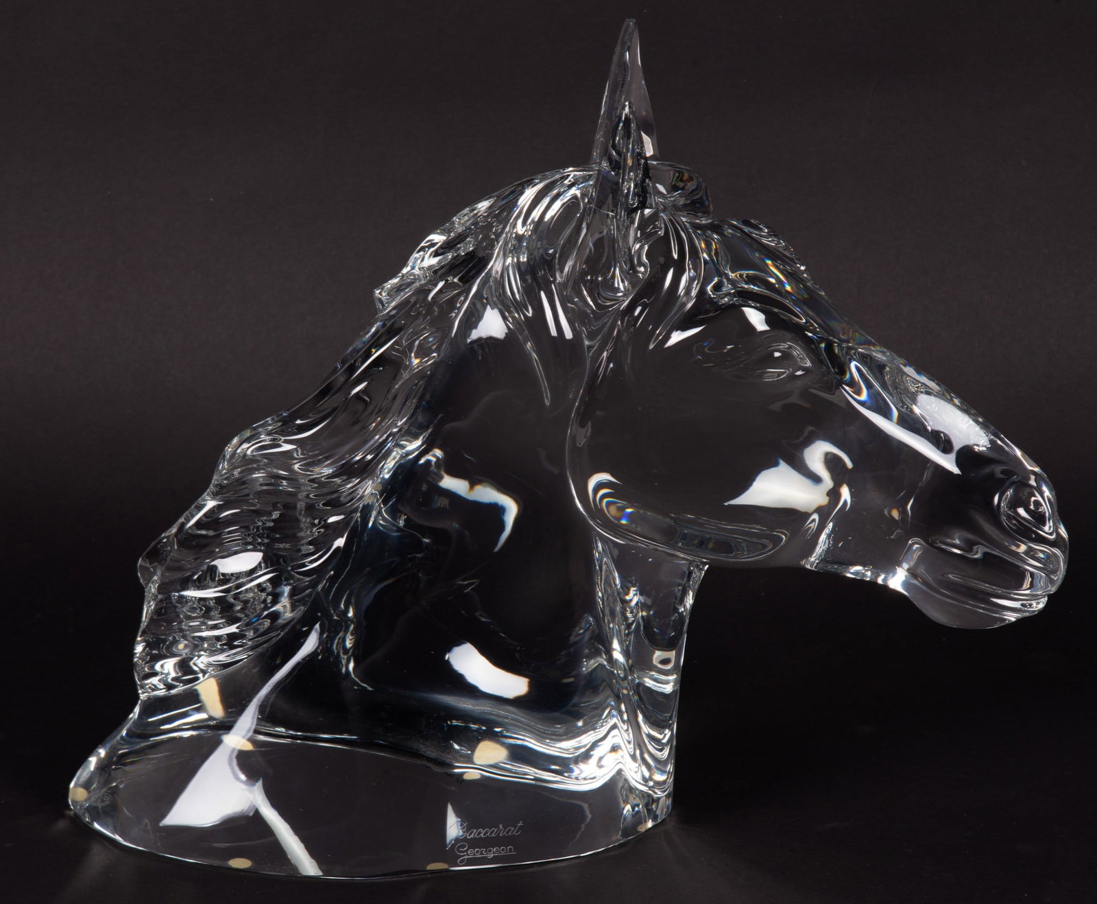 Monumental Baccarat Crystal Horse Head, "Georgian" (1 of 6)