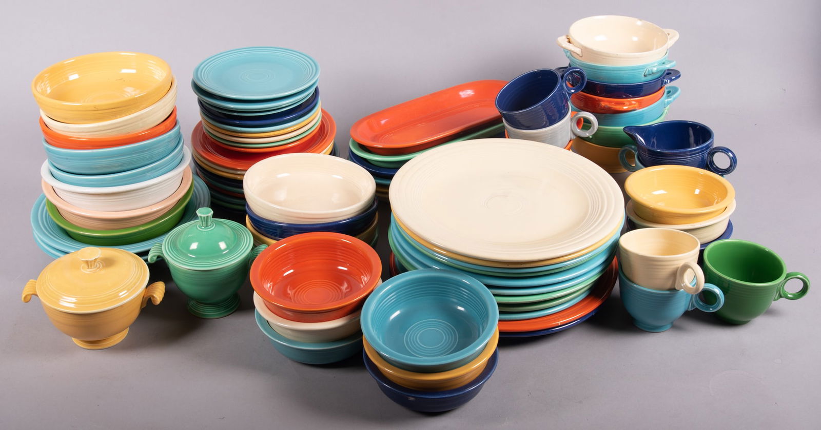 Large Collection Of Fiesta Ware Table Settings