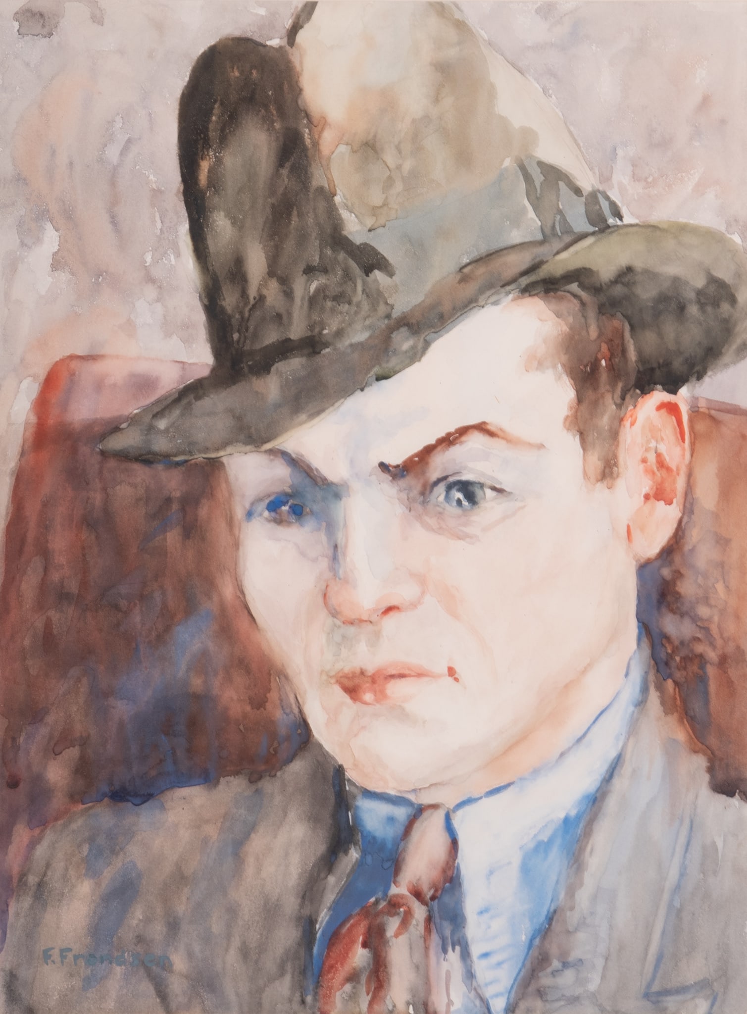 Florence Frandsen, American 1st Half of the 20th Century, Portrait of a Man Wearing a Suit and Tie (1 of 4)