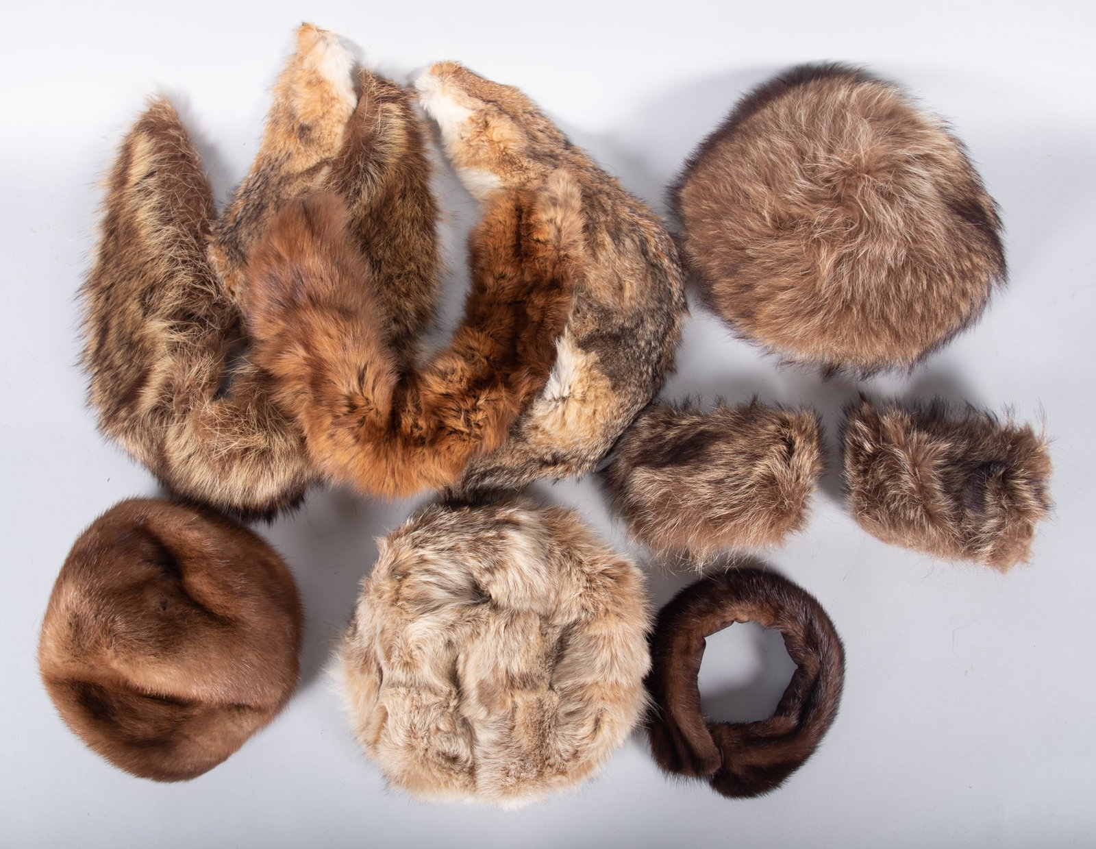 Three Vintage Fur Hats, Pair of Cuffs and Collars (1 of 3)