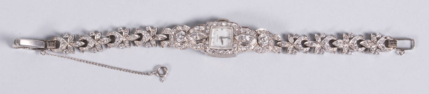 Vintage Diamond and 14k White Gold Hamilton Ladies Watch: Vintage Diamond and 14k White Gold Hamilton Ladies WatchDiamond Watch, 14kt white gold Hamilton evening watch with 2.0 carat total weight diamonds. Not running; needs mechanical repair.