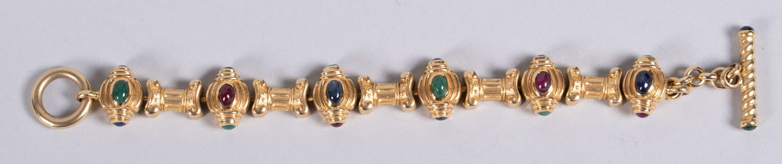 14kt Emerald Ruby and Sapphire Bracelet (1 of 5)