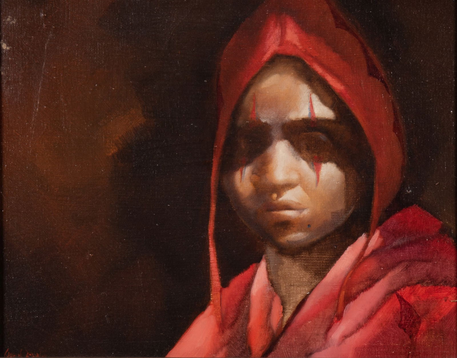 Charles Bragg, California (1931-2017), Portrait of a Man in Red Cloak, oil on canvas (1 of 5)