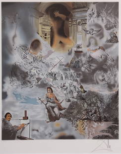 Salvador Dali, Spanish (1904-1989), The Ecumenical Counsil, color lithograph, ed. 106/300: Salvador DaliSpanish, (1904-1989)The Ecumenical Counsilcolor lithograph, ed. 106/300signed and numbered in pencil lower margin, framed.21 3/4 x 18 1/2 inches