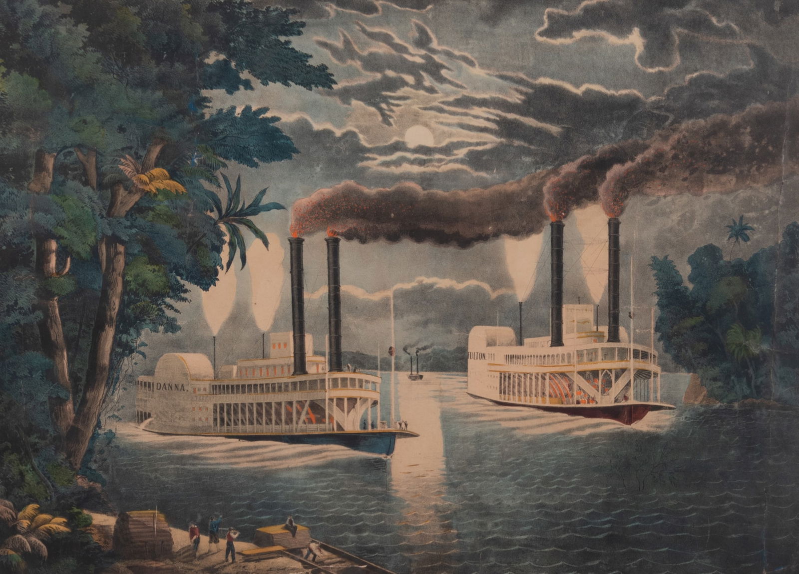 Thomas Kelly (1795-1841), Midnight Race on the Mississippi (1 of 5)
