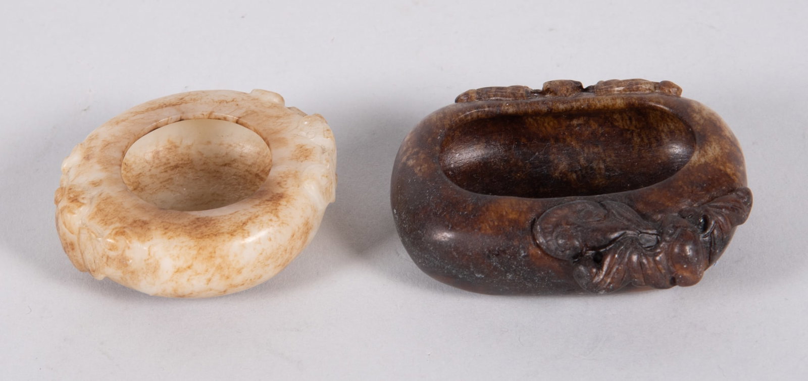 Two Chinese Carved Jade Brush Wash Pots (1 of 4)