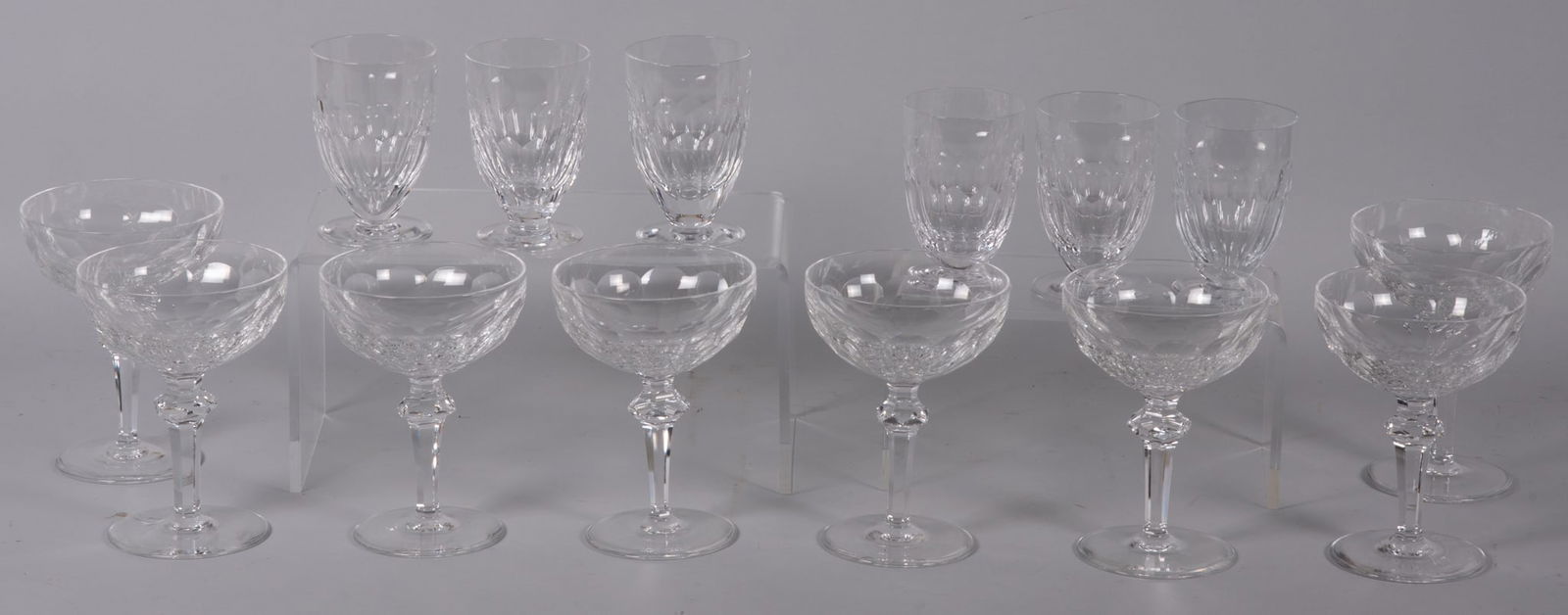 A Set of 8 Champagne and 6 Juice Goblets, Waterford Curraghmore (1 of 3)