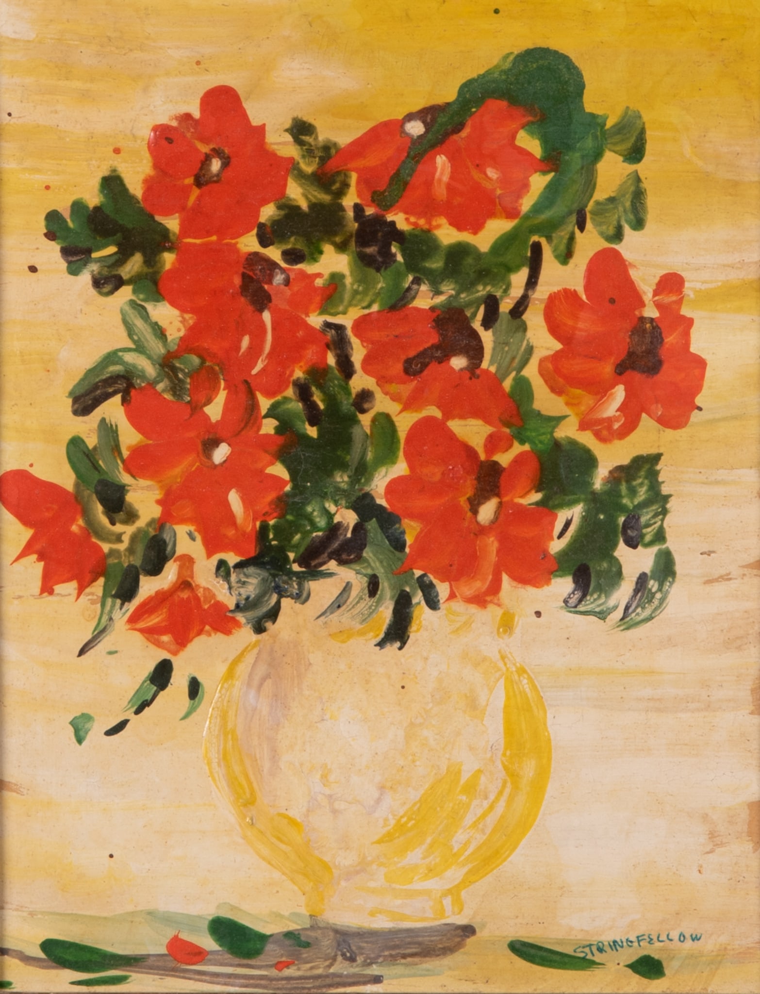 Allen Stringfellow, Illinois (1923-2004), Vase of Flowers, oil on board (1 of 5)