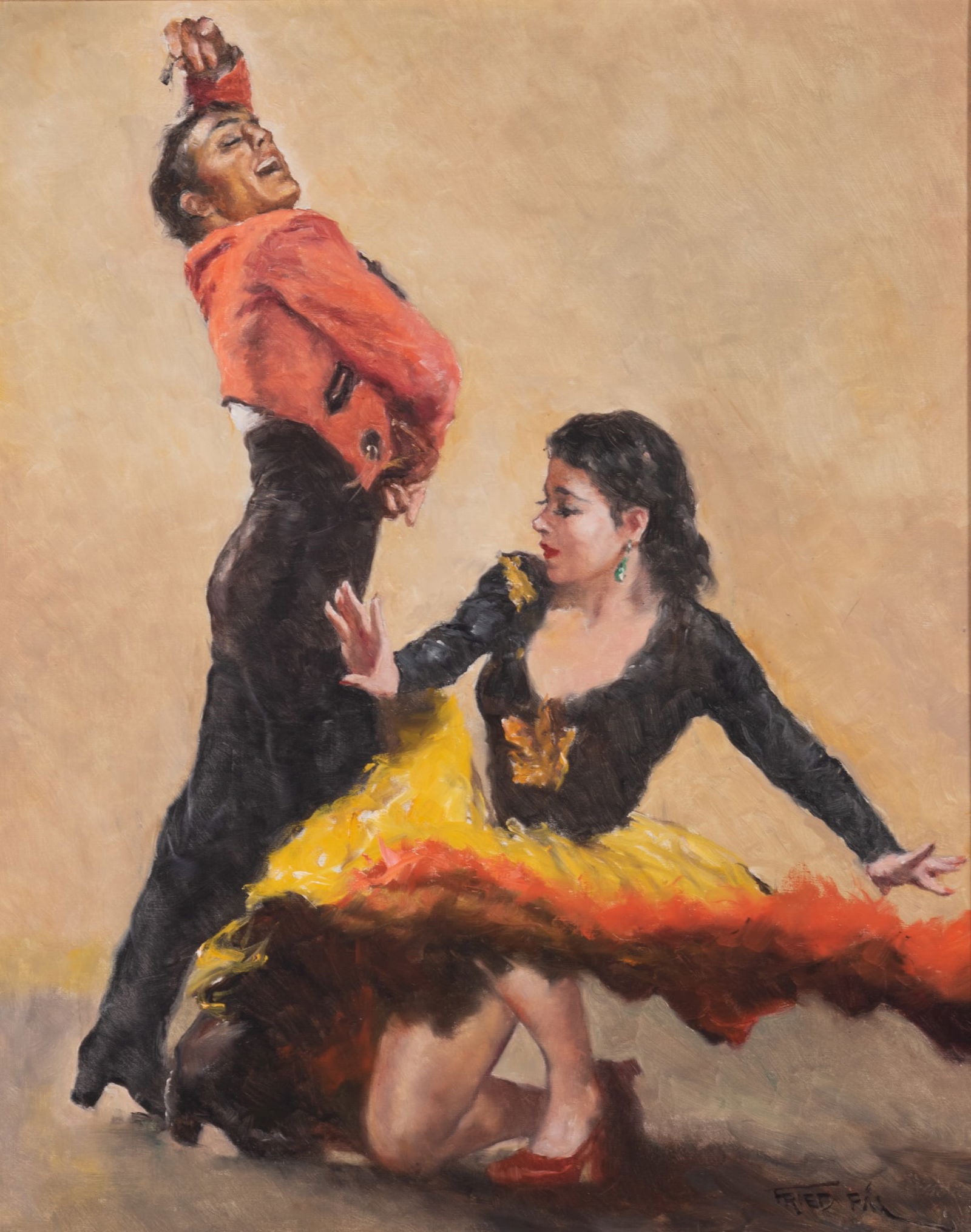 Pal Fried, New York, California / Hungary (1893-1976), Spanish Dancers, oil on canvas (1 of 6)
