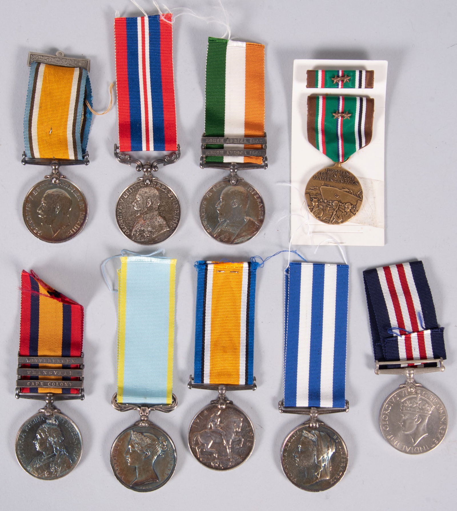 Collection of British Boer War, WW1 and WW2 Military Service Medals (1 of 4)