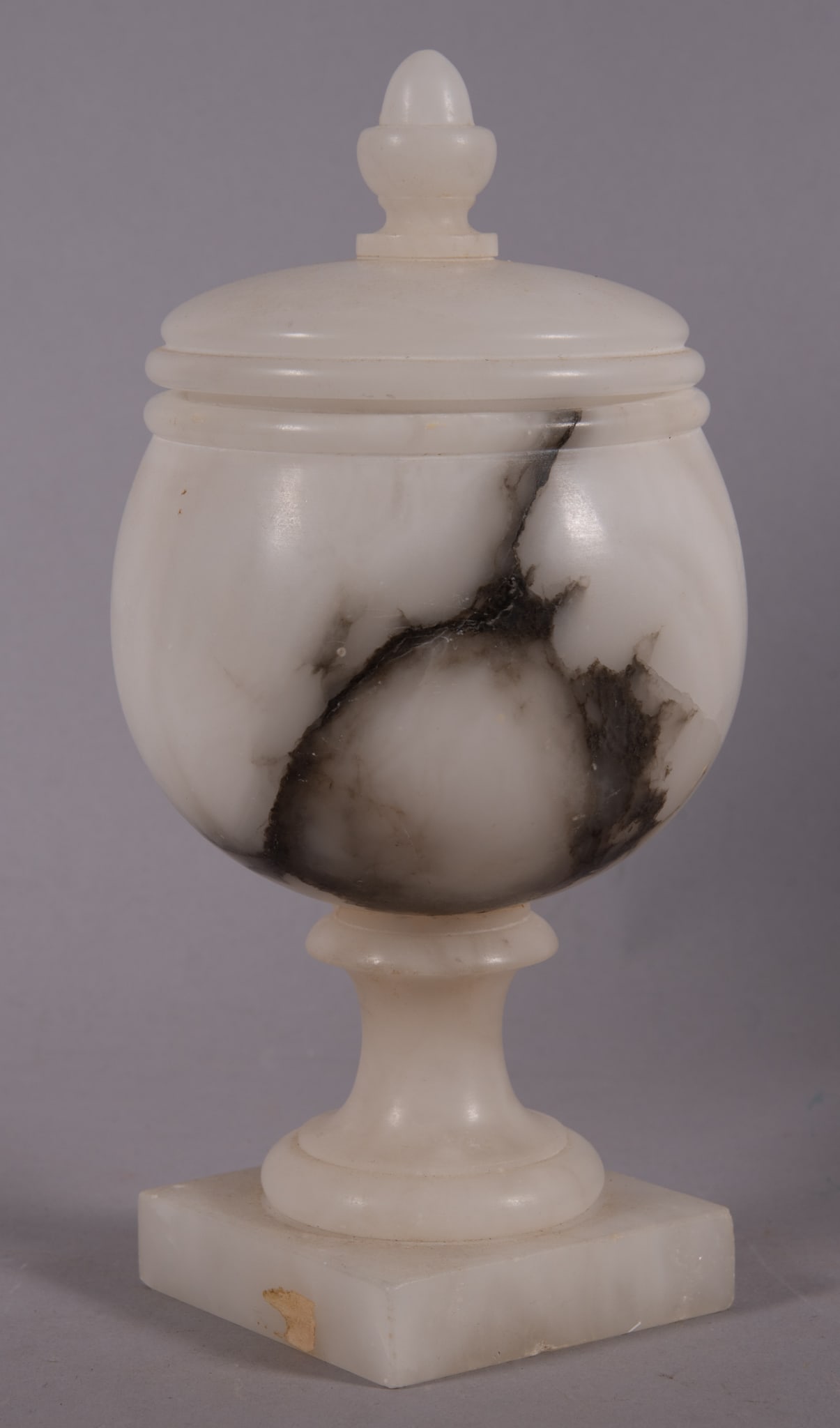 Classical Black and White Marble Lidded Urn (1 of 4)