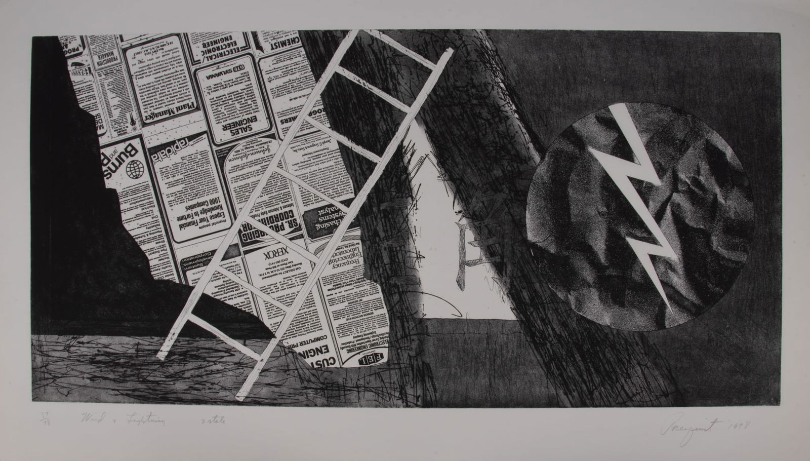 James Rosenquist, American (1933-2017), Wind & Lightning, 2nd State, 1978, Etching and aquatint on (1 of 5)