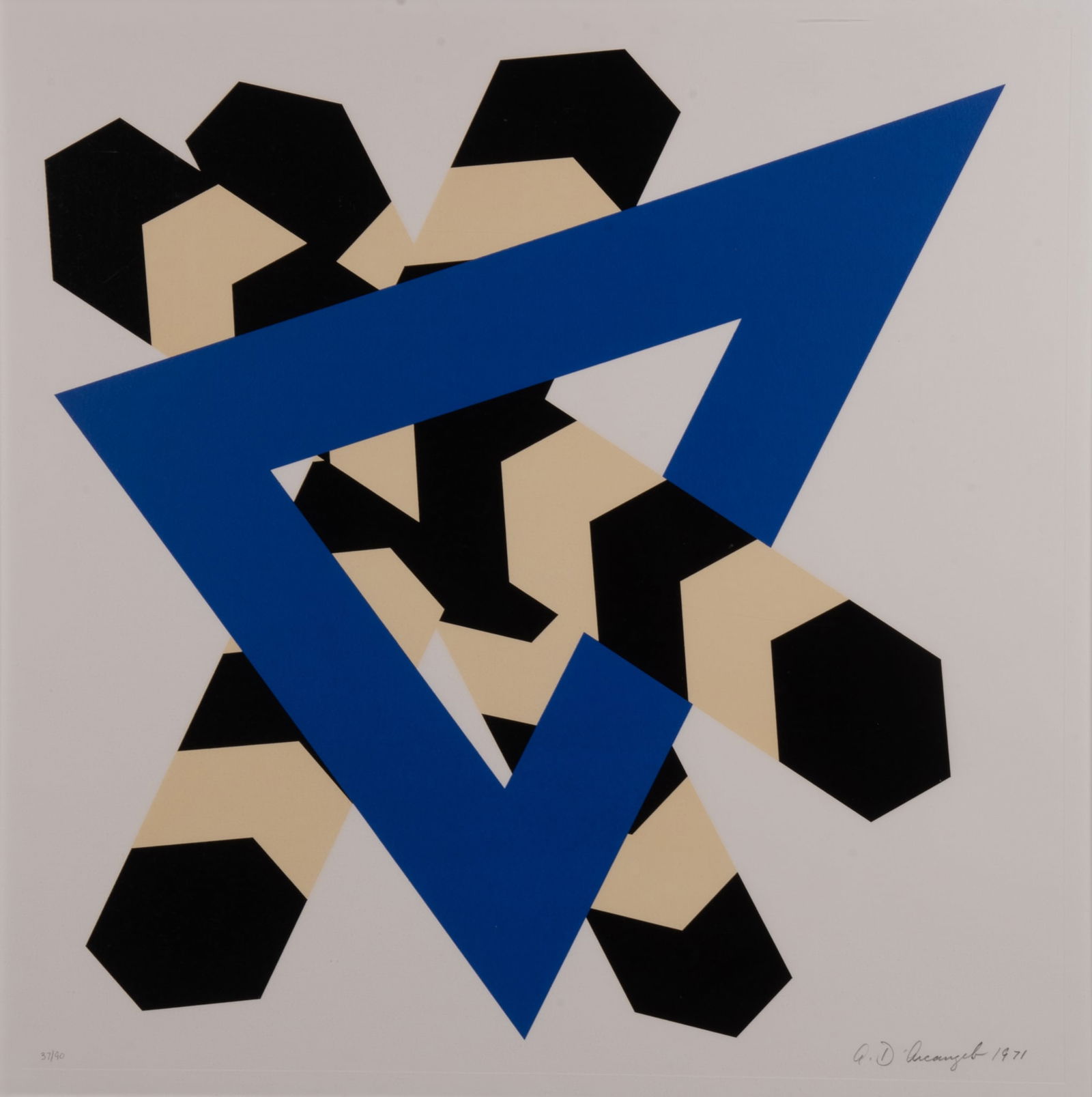 Allan D'Arcangelo, American (1930-1998), Constellation IV, serigraph: Allan D'ArcangeloAmerican, (1930-1998)Constellation IVserigraphedition 37/90, signed and dated 1971 lower right in pencil, framed, frame size 26 1/4 x 26 1/4.25 1/2 x 25 1/2 (visible)