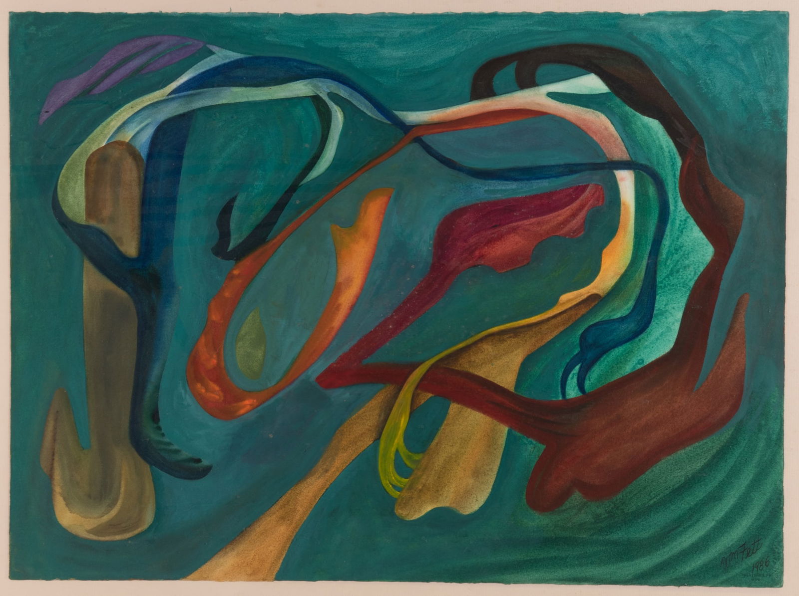 William Frederick Fett, Missouri, Michigan / Mexico (1918-2006), Mexican Landscape, 1986, watercolor: William Frederick FettMissouri, Michigan / Mexico, (1918-2006)Mexican Landscape, 1986watercolor on papersigned and dated lower right, framed.22 x 30 inches