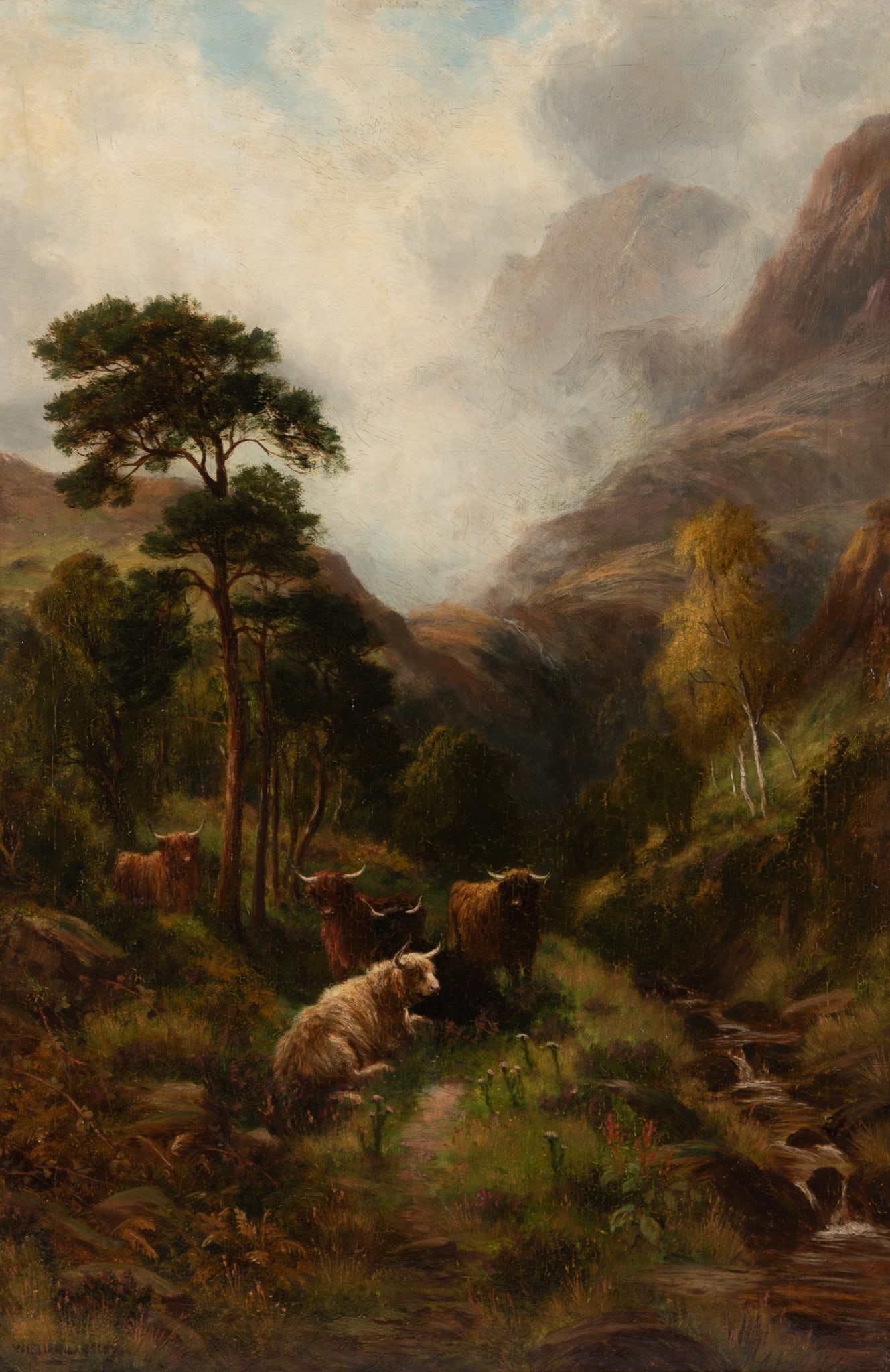 William Langley, British (1852-1922), Highland Landscape, oil on canvas (1 of 6)