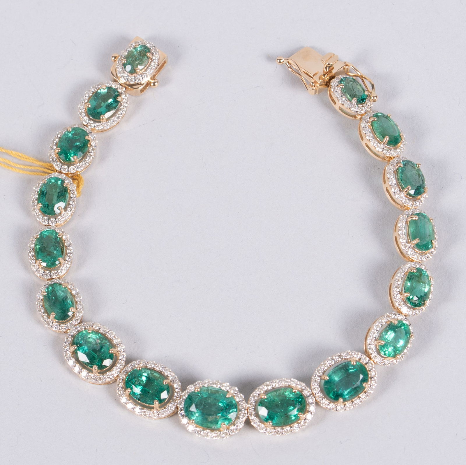 14k Gold Emerald and Diamond Bracelet (1 of 4)
