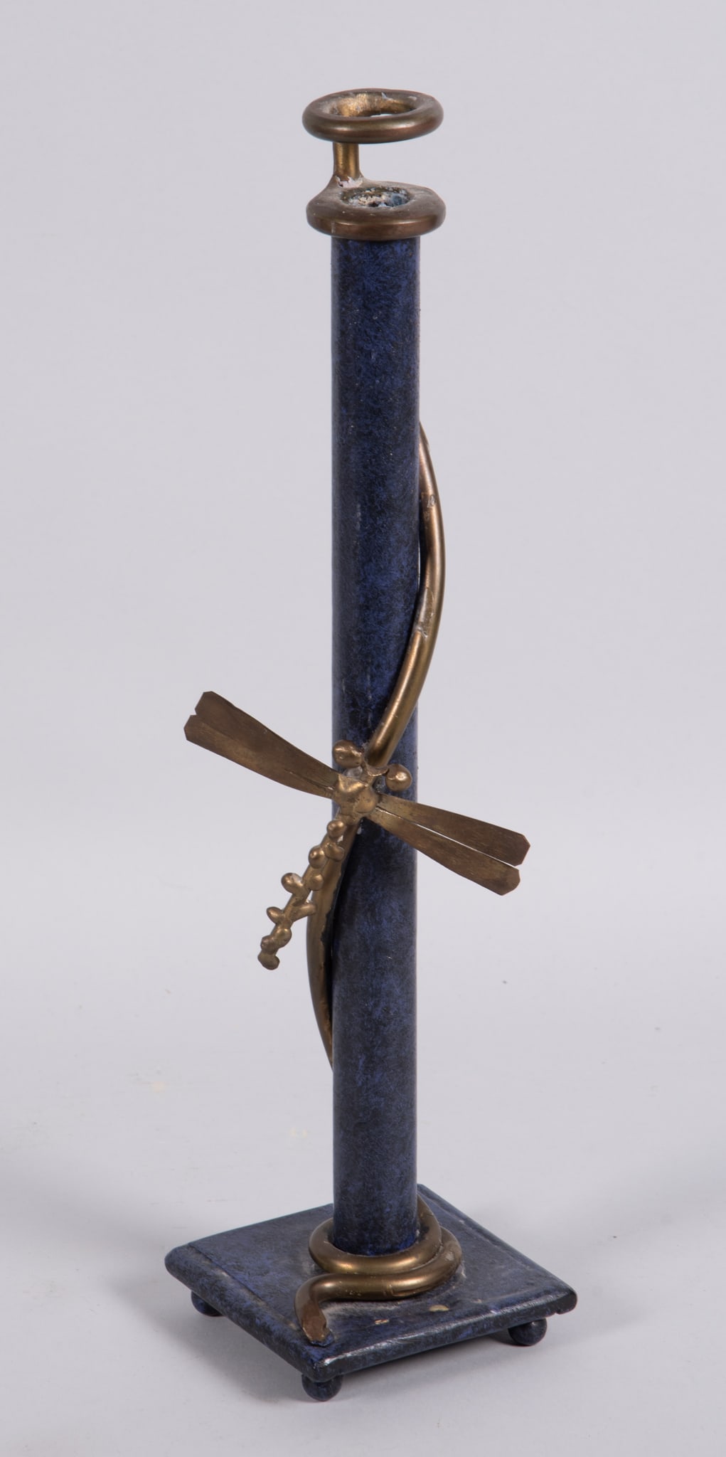 Mario Villa, Nicaraguan/New Orleans (1953-2021), Dragonfly Candlestand, mixed metal (1 of 4)