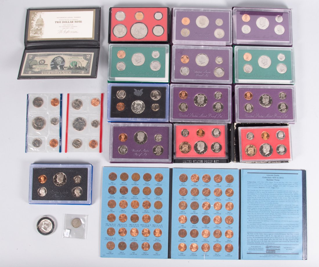 1963 D Franklin Half Dollar, 1883 Liberty Head Nickel, two 1987 Coin sets on Philadelphia Mint (1 of 2)