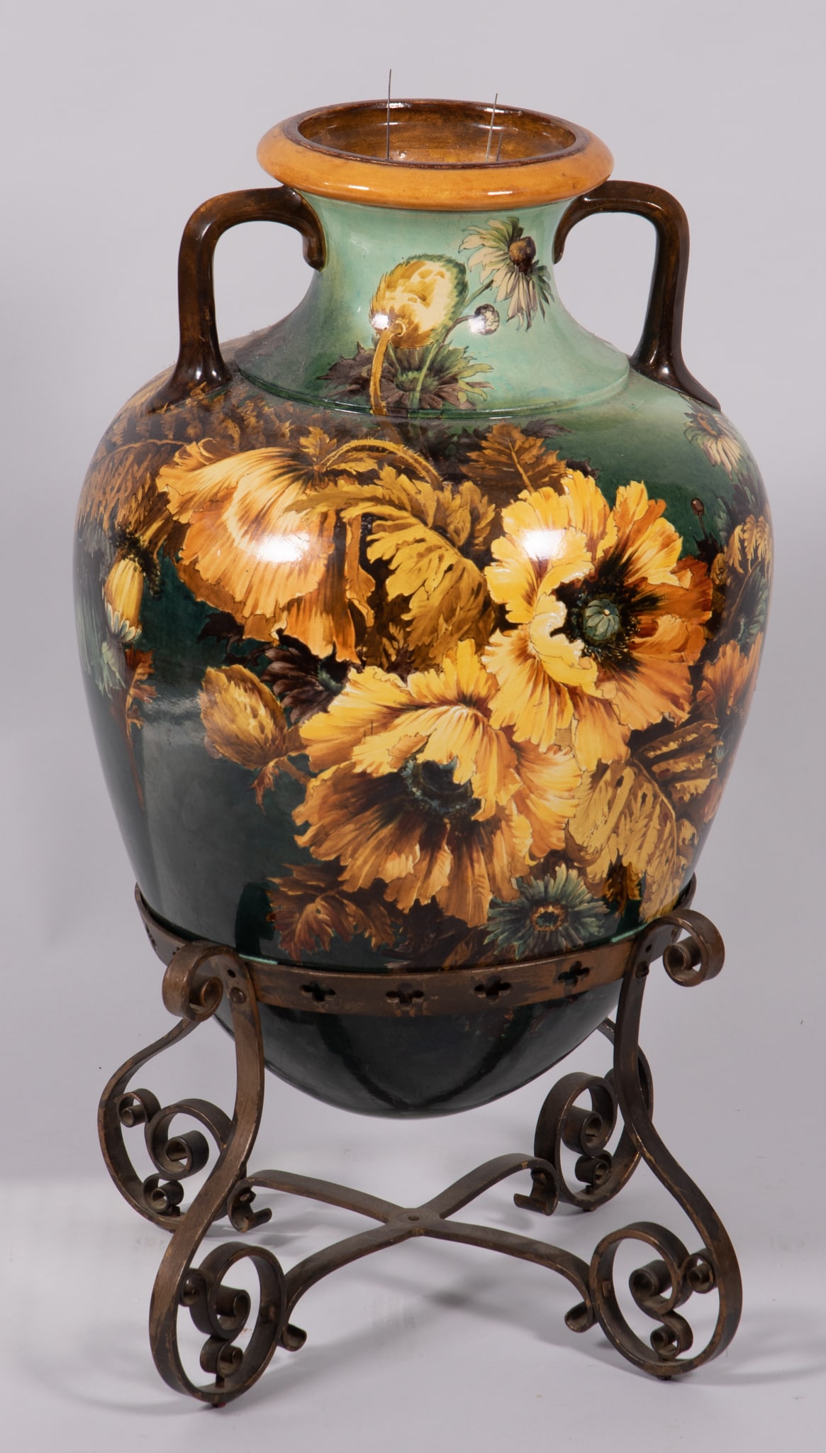 A Rare and Monumental Doulton Lambeth Faience Urn on Stand, 1882 (1 of 4)