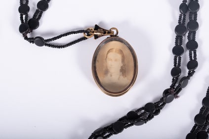 Mid 19th Century Gutta Percha Chain with Locket