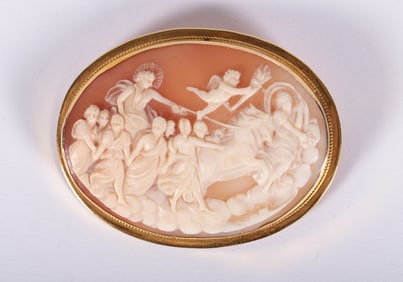 Fabulous Multi Figure Cameo set in 14k Yellow Gold