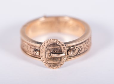 14K Victorian Buckle Ring