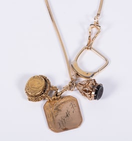 Antique Watch Fob Necklace