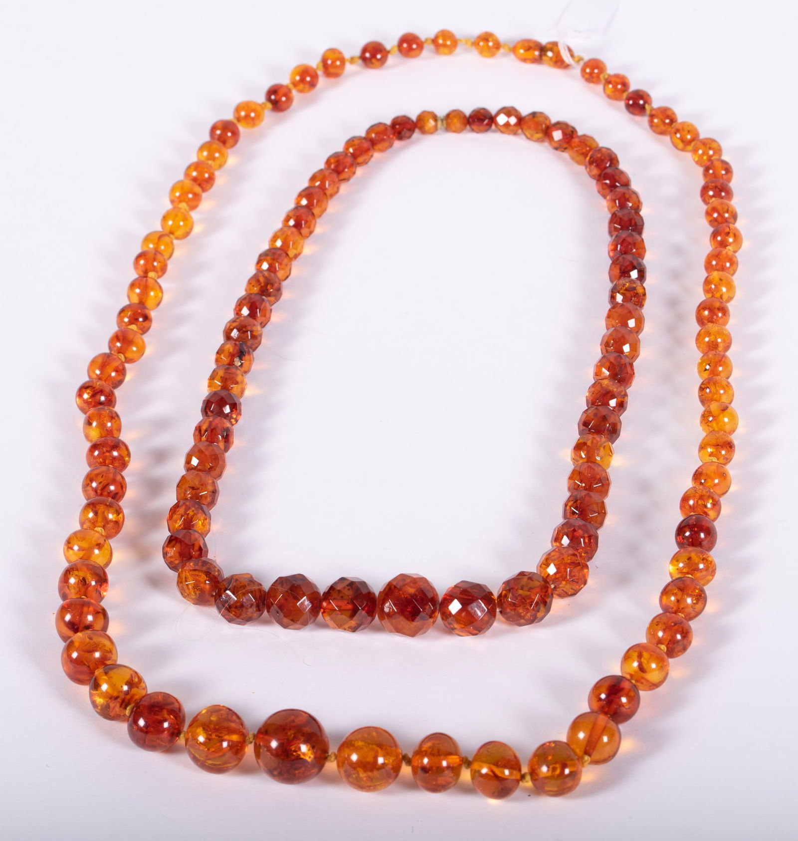 Vintage Honey Amber Beaded Necklaces Two Strands (1 of 3)