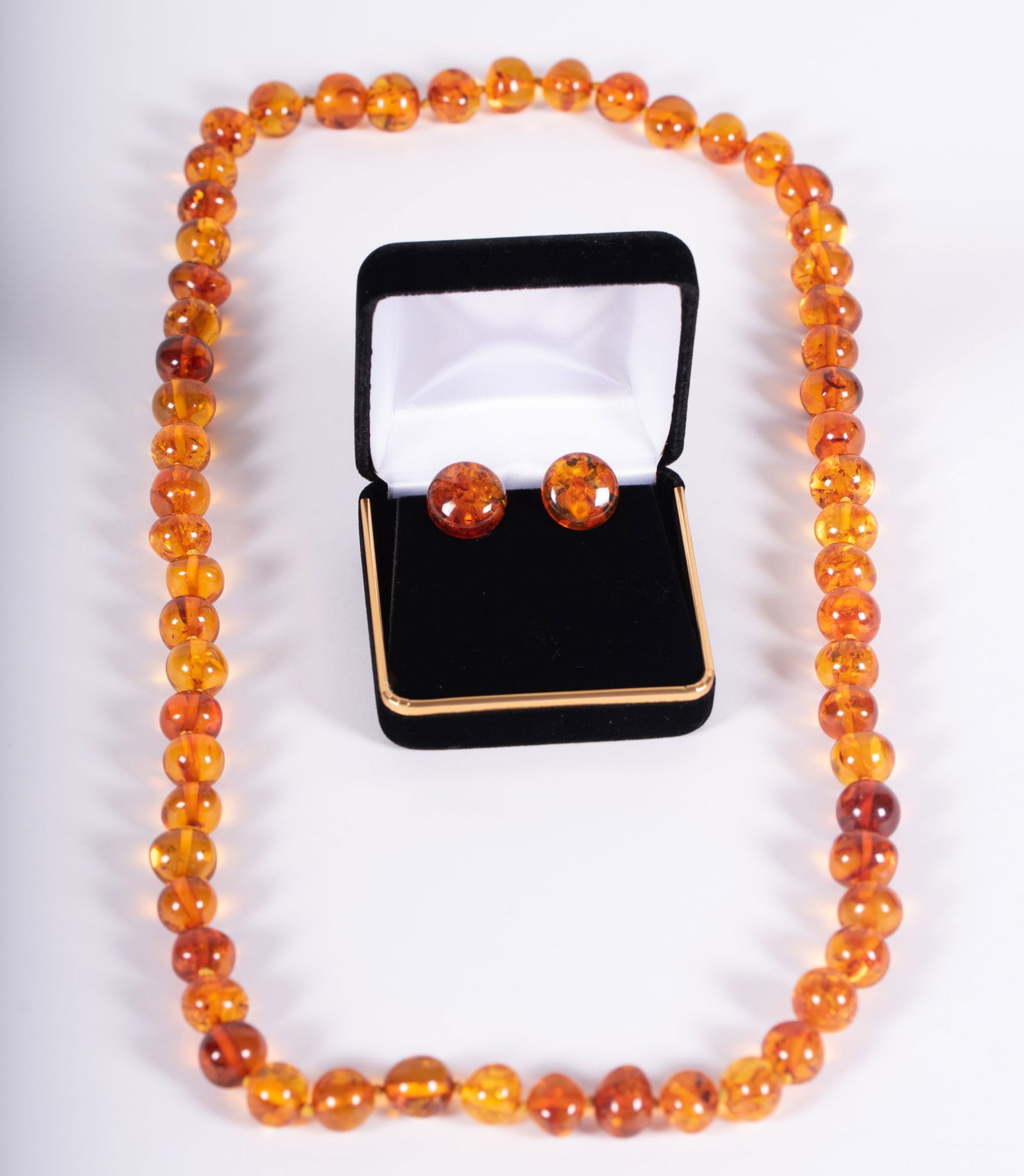Amber Necklace with Matching Amber Earrings (1 of 3)