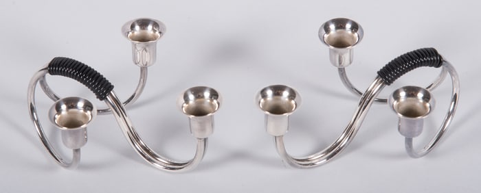 Pair of Carl Christianson Candle Holders, Denmark, 1960's