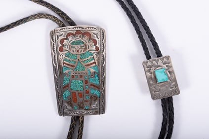 Native American Bolo Ties Signed