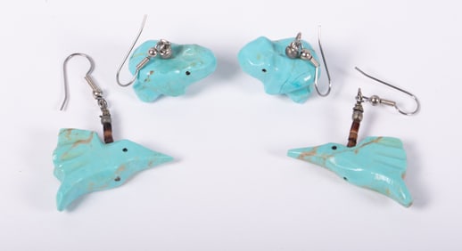 Zuni Fetish Earrings - Two Pair
