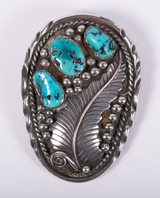 Vintage Navajo Sterling & Turquoise Bolo Pendant