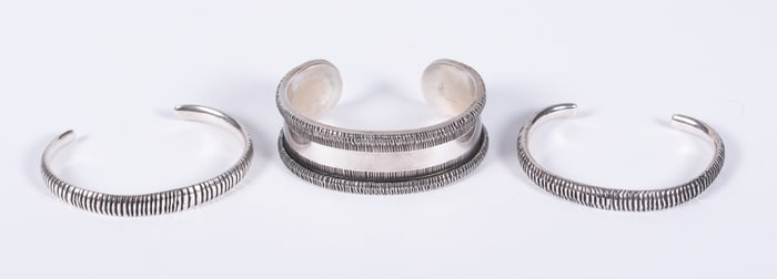 Sterling Cuffs by Brenda Schoenfeld 3 Pieces