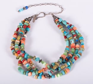 Rocky Gorman Multi Stone Sterling Necklace